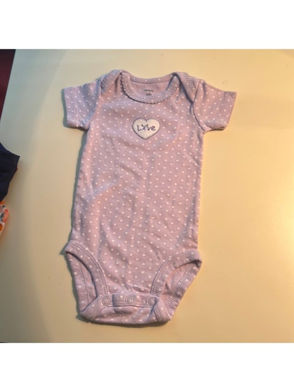 Carters purple and white love onesie